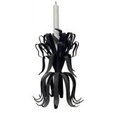 Brutalist organic candle holder in black metal