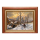 Oil on panel signed B. Franco depicting a lively winter landscape.