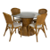 Ensemble table et 4 chaises vintage en rotin esprit Riviera