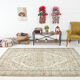 5x9 faded beige wool handknotted oushak rug, 276x166cm