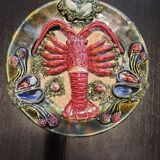 Assiette en barbotine langouste