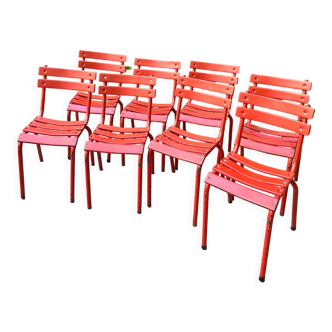 8 industrial chairs Tolix style