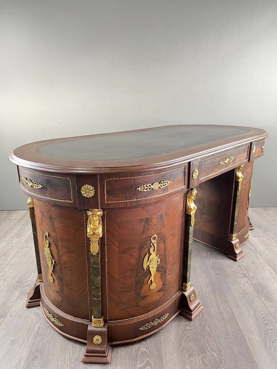 Bureau Empire en acajou et placage, bronze doré, début XIXe siècle