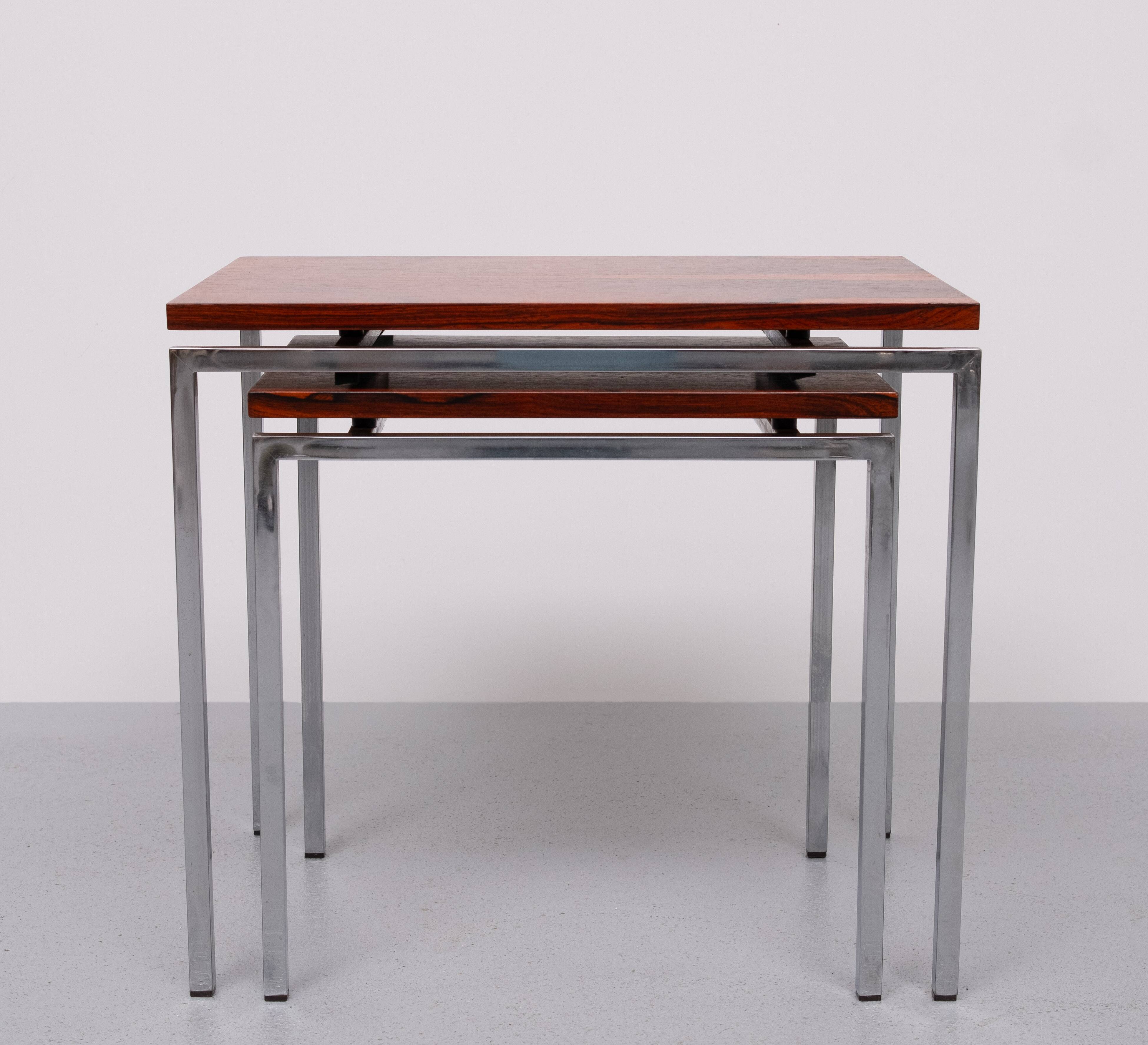 set Rose wood side tables 1970s