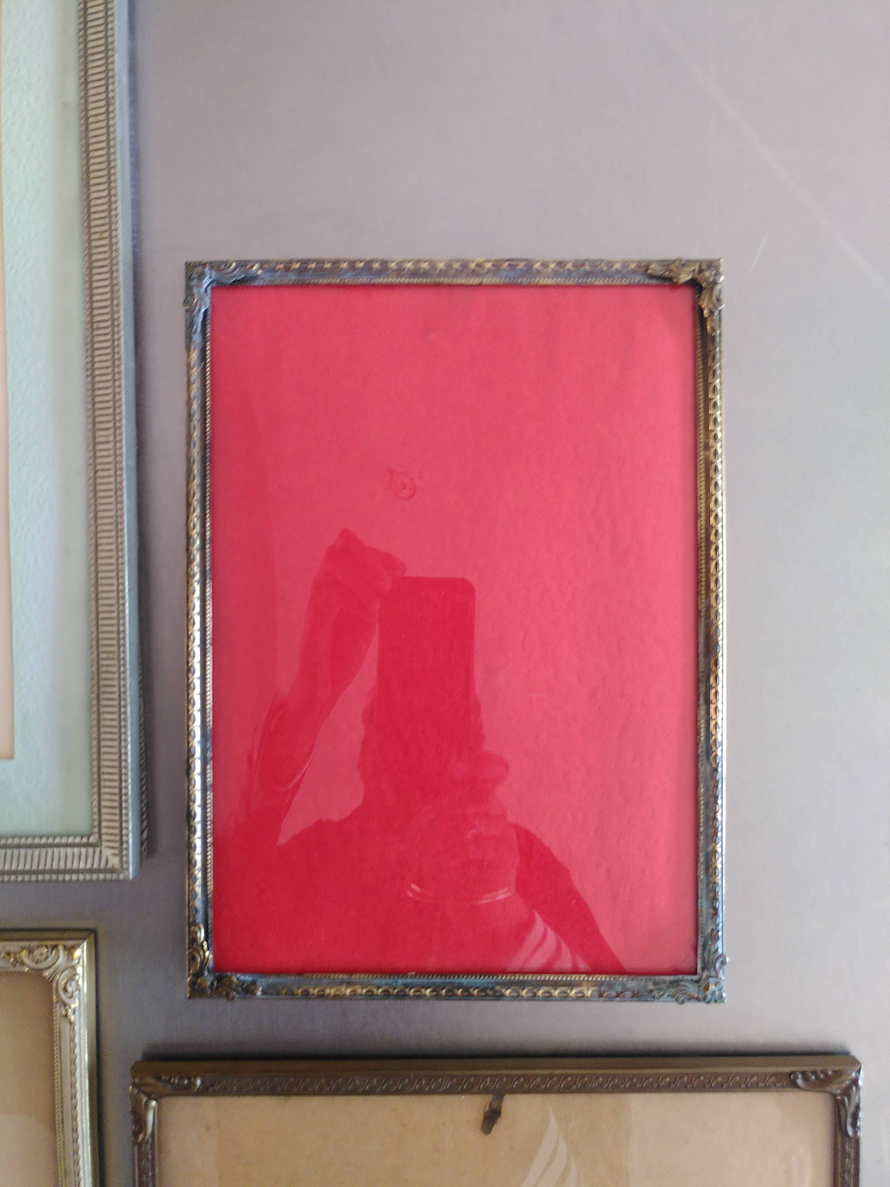 Set of 4 Danish photo frames 40s or 50s in curved glass