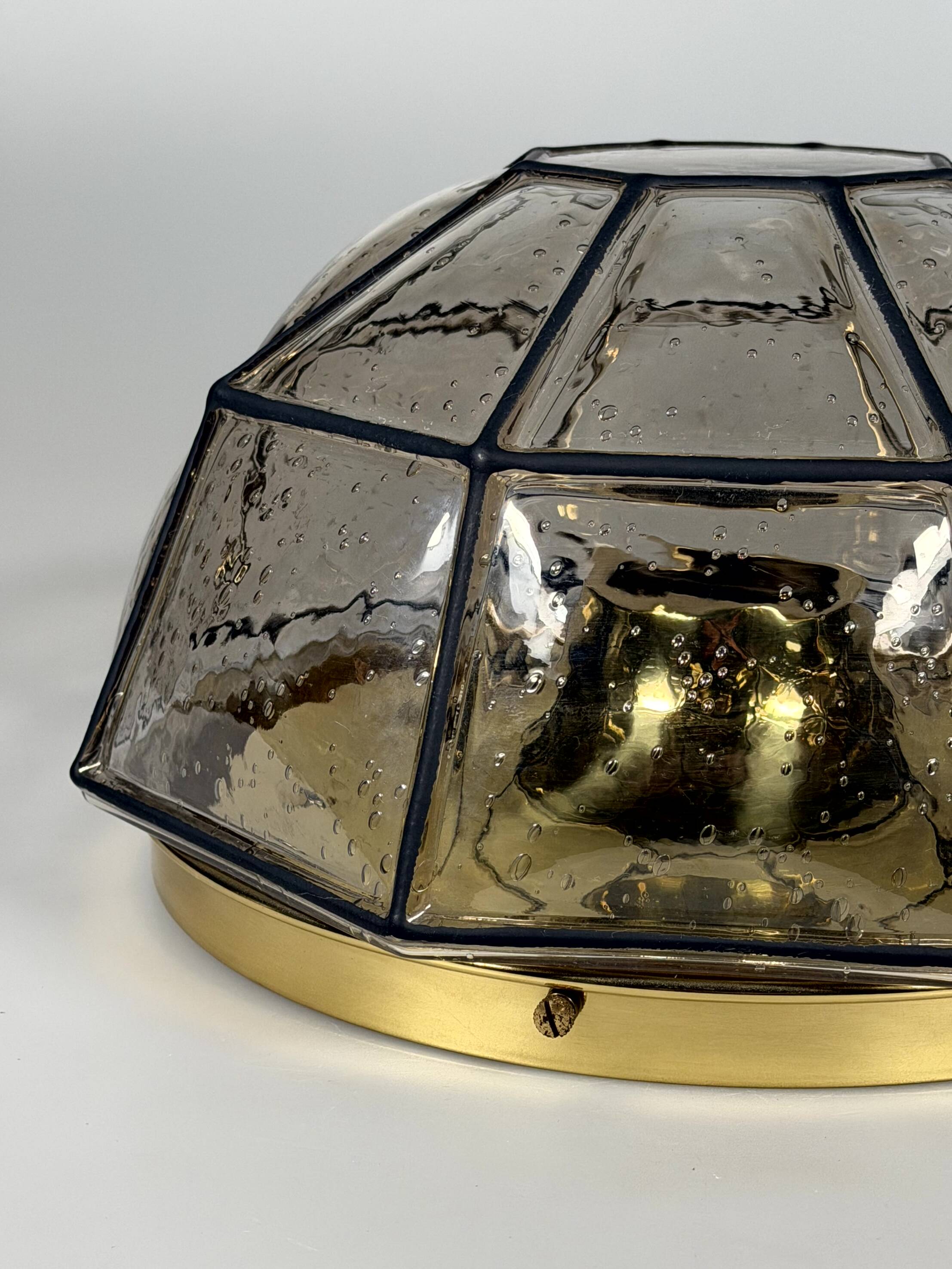 1960s 1970s Ceiling Lamp Flush Mount by Glashütte Limburg Germany