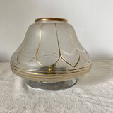 Art Deco ceiling light in frosted glass and gilding