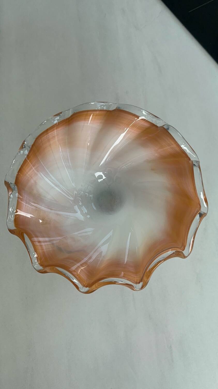 Vintage Murano glass wavy multicoloured centrepiece bowl