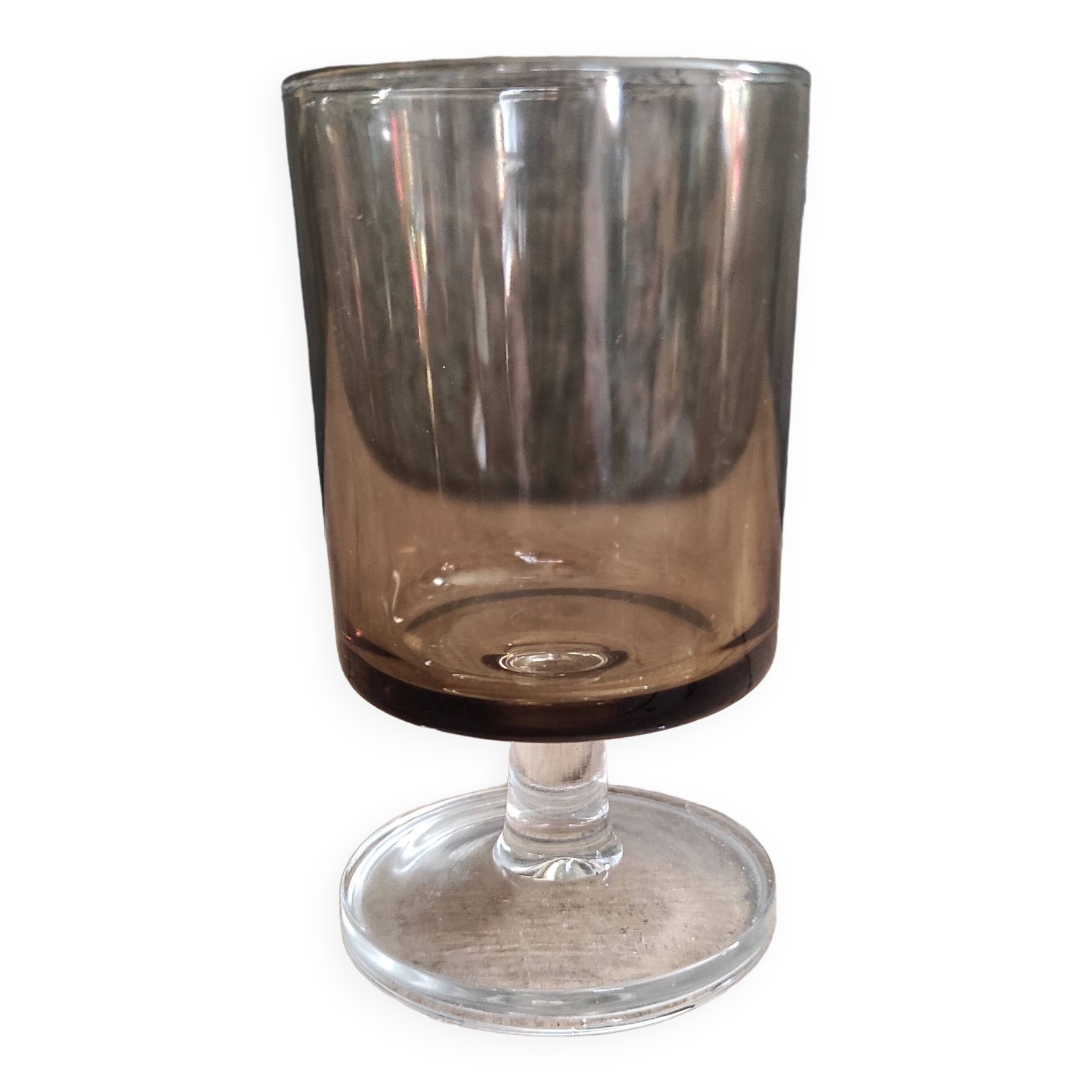Vintage French water glass from Luminarc, in smoked grey