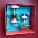 Bougeoir et encensoir en laiton et nacre