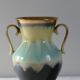 Vintage decorative amphore vase in gold glazed ceramic made in Germany