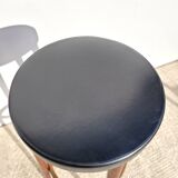 High wood stool & black imitation