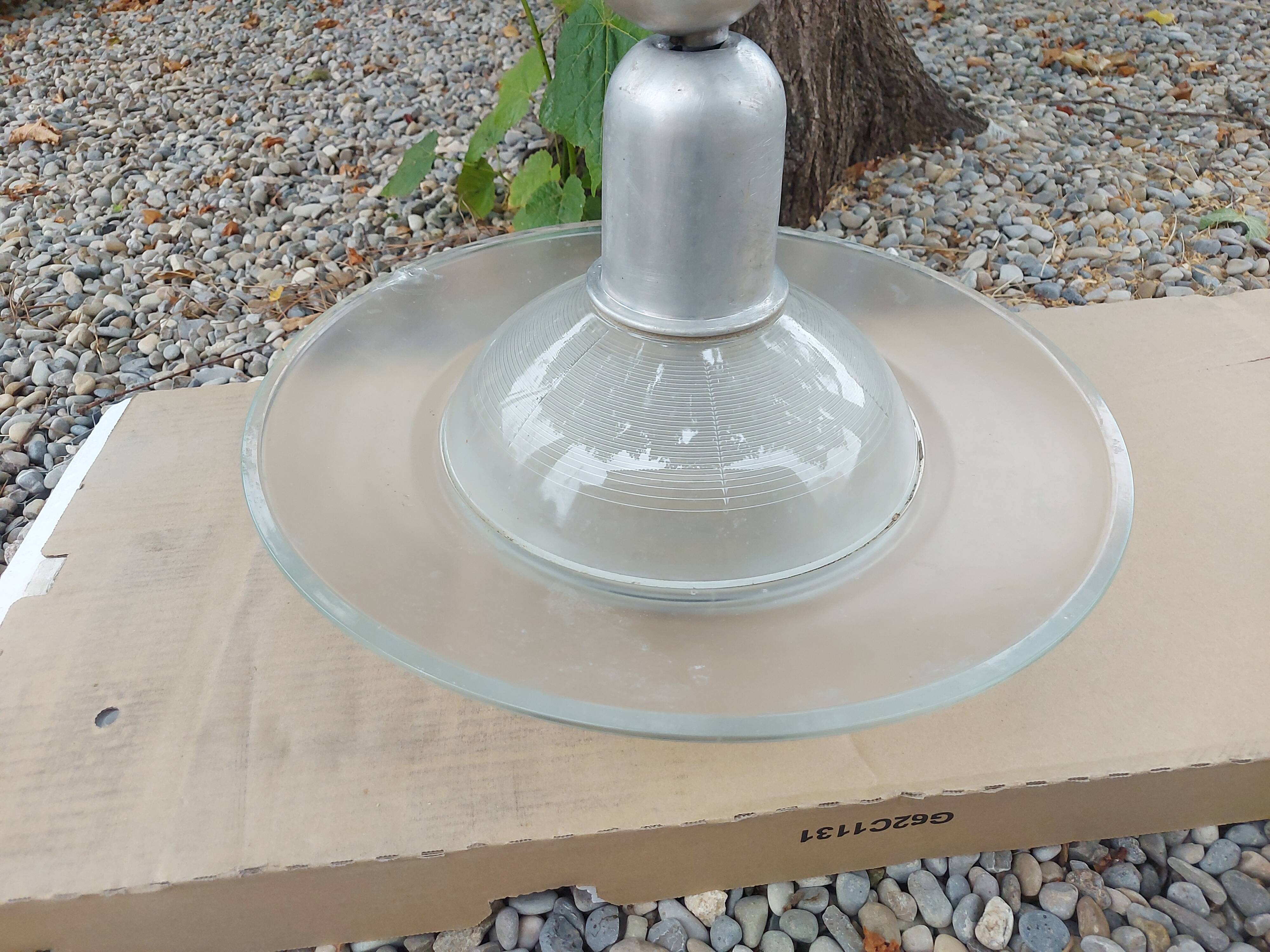 Holophane art deco glass pendant light