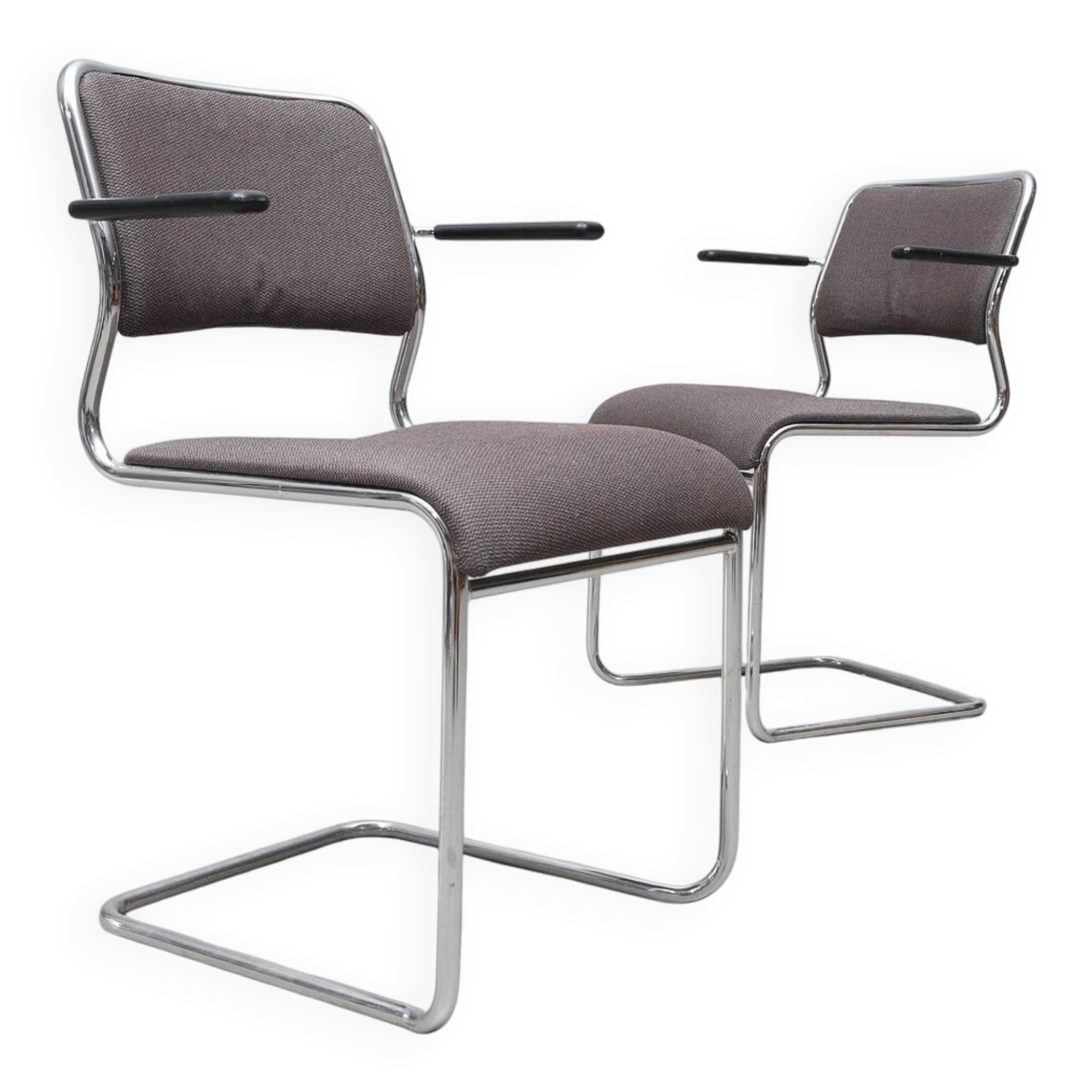 NKR Tranas — Steel Tube Chairs (Pair) — Swedish Modernist Seating — Second