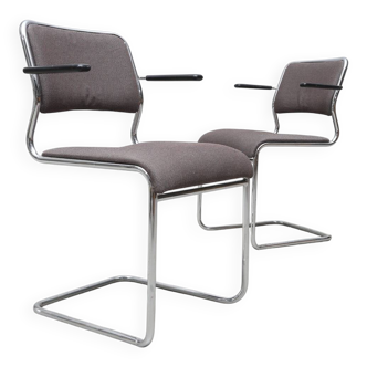 NKR Tranas — Steel Tube Chairs (Pair) — Swedish Modernist Seating — Second