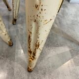 Authentic pair of Xavier Pauchard industrial Tolix metal stools 50