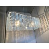 Opalino striped “listelli” murano glass rectangular chandelier