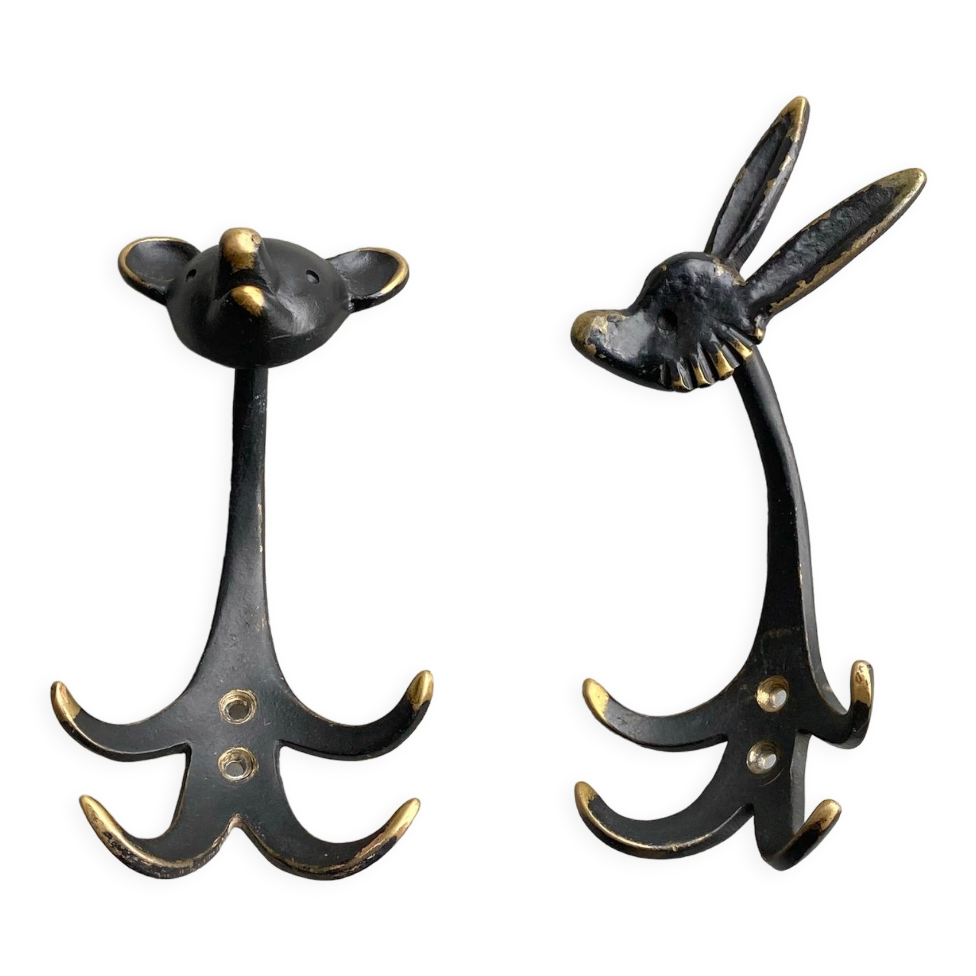 Zoomorphic coat hooks by Walter Bosse 1950s