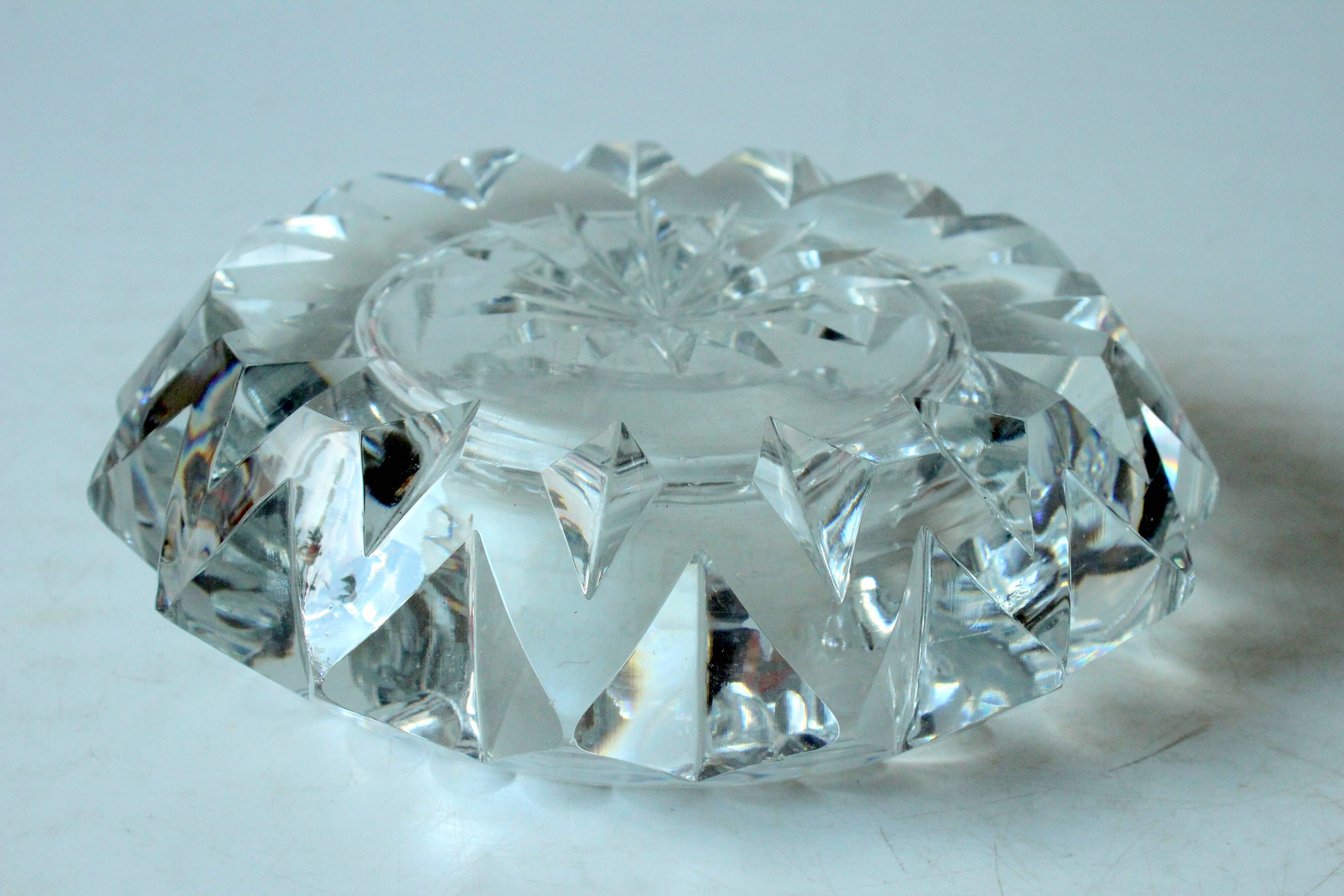 1970s vintage - lead crystal glass ashtray