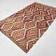 Wine Red & Green Geometric Kilim Rug, 155x268Cm