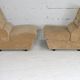 Pair of armchairs "Space Age", foam and velvet "honey", France, circa 1970