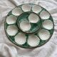 Round oyster or shell dish, vintage earthenware slip