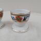 Porcelain egg cups MLV, geometric design, 1930s