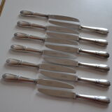 12 dessert knives metal argente orfevre frionnet francois louis xv