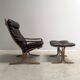 Fauteuil Siesta avec repose-pieds par Ingmar Relling, années 1960.