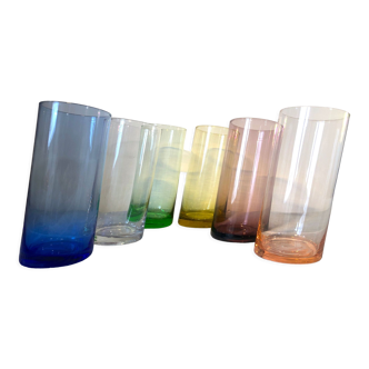 Verres design colorés vintage année 70-80