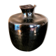 Black ceramic vase