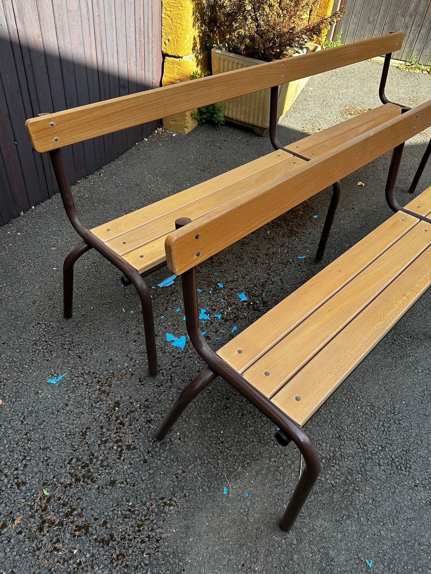 Pair of school benches