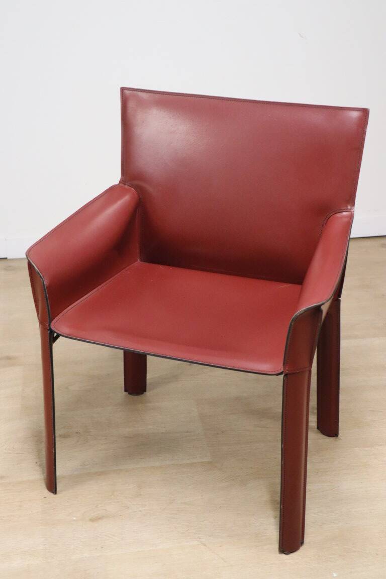 Vintage De Couro leather upholstered armchair, 1980s