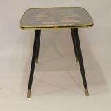 Vintage coffee table year 60 flower patterns