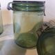 4 identical 1l green solidex jars