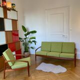Vintage "Paper Knife" bench and armchair set by Kai Kristiansen