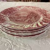 6 English Dinner Plates Alfred Meakin The Mill Staffordshire Diam 25 Cm