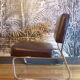 Vintage armchair in brown skai