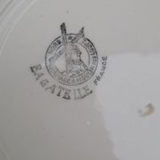 7 assiettes plates en  faïence Moulin des loups & Hamage modèle Bagatelle diam 23,5 cm