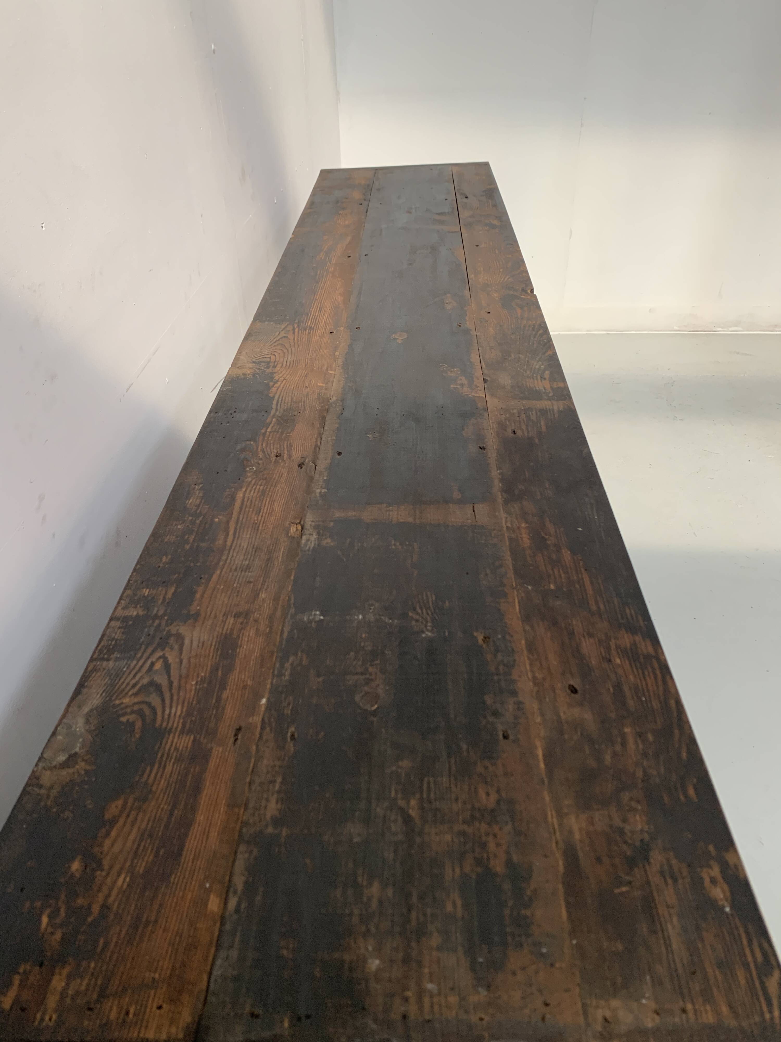 30-drawer storage unit in patinated fir, 20th century