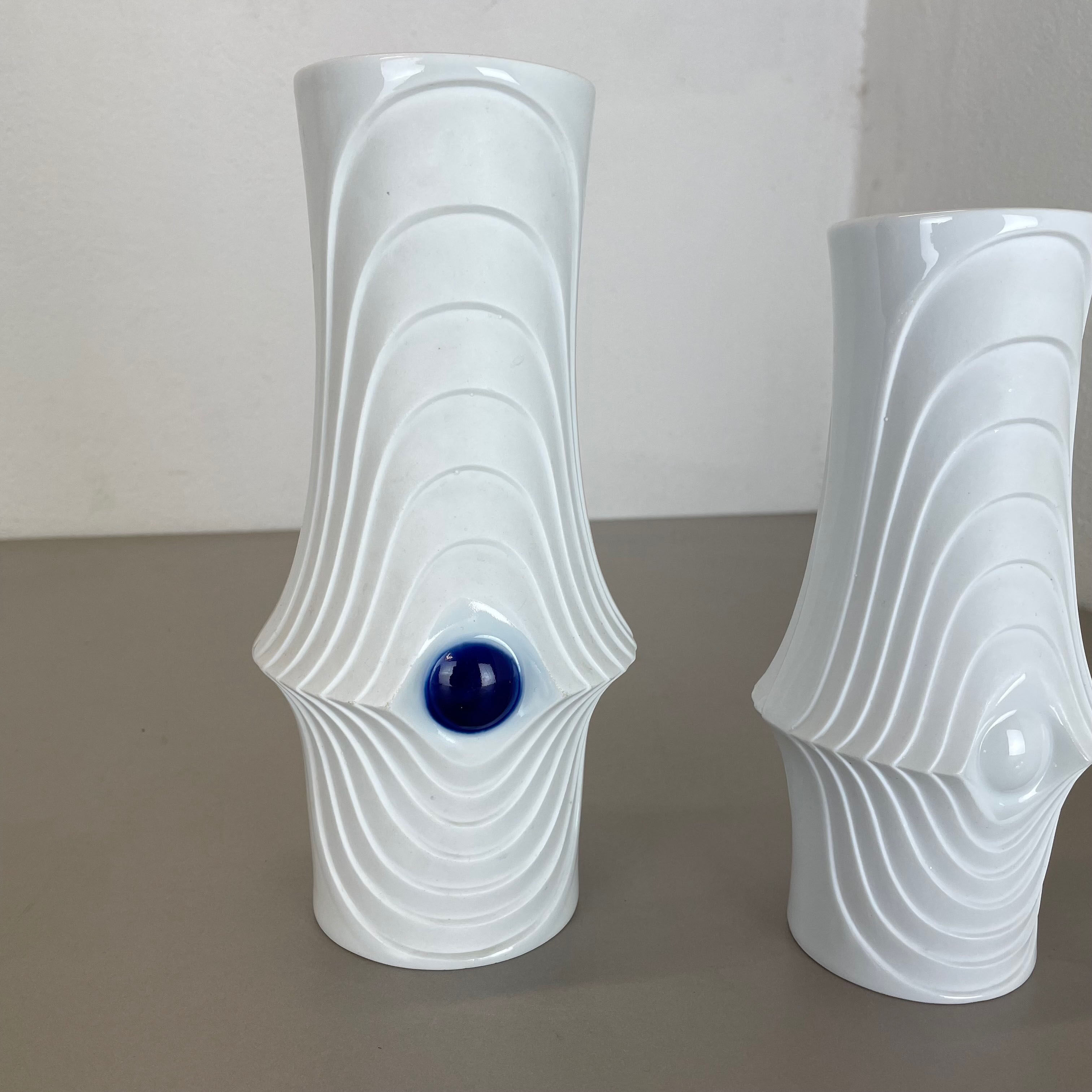 Set of 2 Original Porcelain Op Art Vase Made by Royal Bavaria KPM Germany, 1970s
