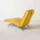 Mid Century / Modernist / Bauhaus Style  Chaise in yellow leather / chrome