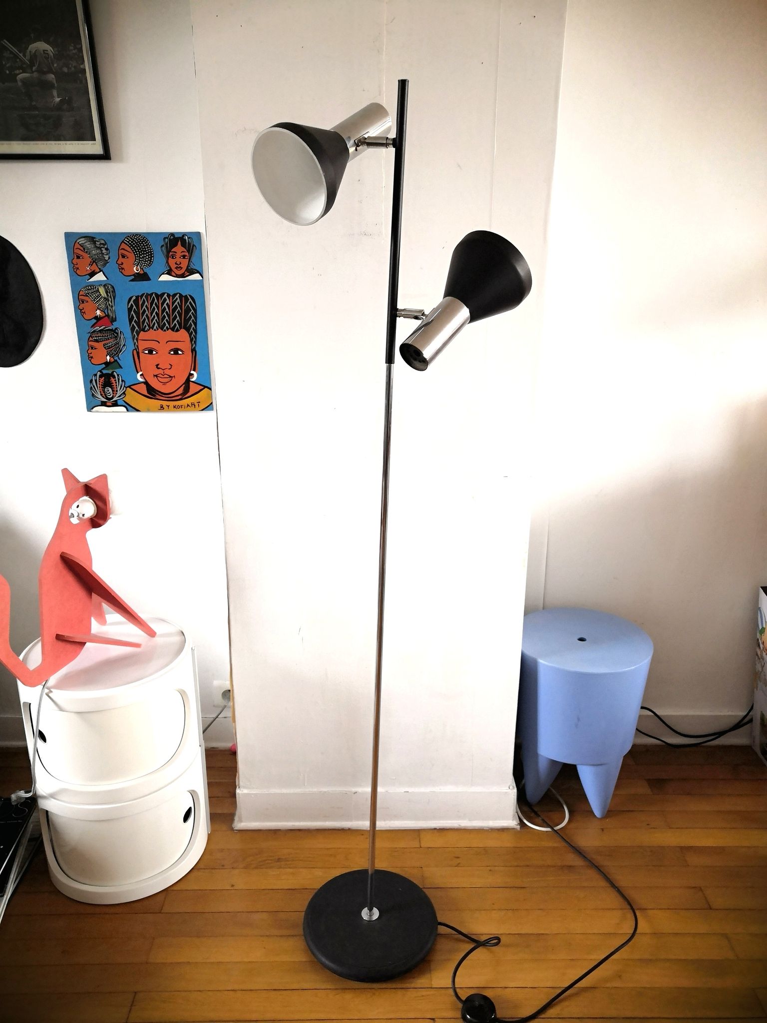 Lampadaire Koch et Lowy pour OMI design années 70