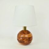 Lampe de table moderniste en bois de pin, années 1970