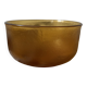 large vintage salad bowl in smoked and amber glass, France 1970