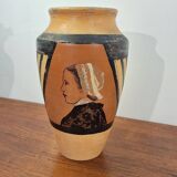 Signed Breton terracotta vase