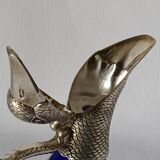 Vintage glass and silver-plated zoomorphic carafe