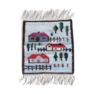 Polish Kilim carpet 49x53cm