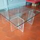 Plexi and glass coffee table from the 70s by Marais International