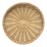 Round rattan tray